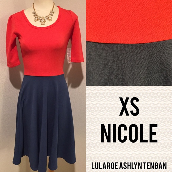 LuLaRoe Dresses & Skirts - 🚺 Lularoe Nicole Dress Red Blue Colorblock XS 🚺